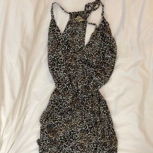 Show Me Your Mumu Leopard Maxi Dress with High Leg Slit (size medium)